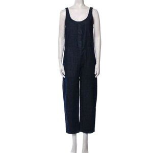 Ilana Kohn Black Raw Silk Minimalist Jumpsuit Size Small